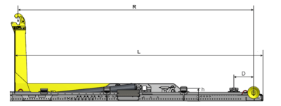Схема крюкового погрузчика Велмаш Палфингер ВК Т26 грузоподъемностью 26 тонн