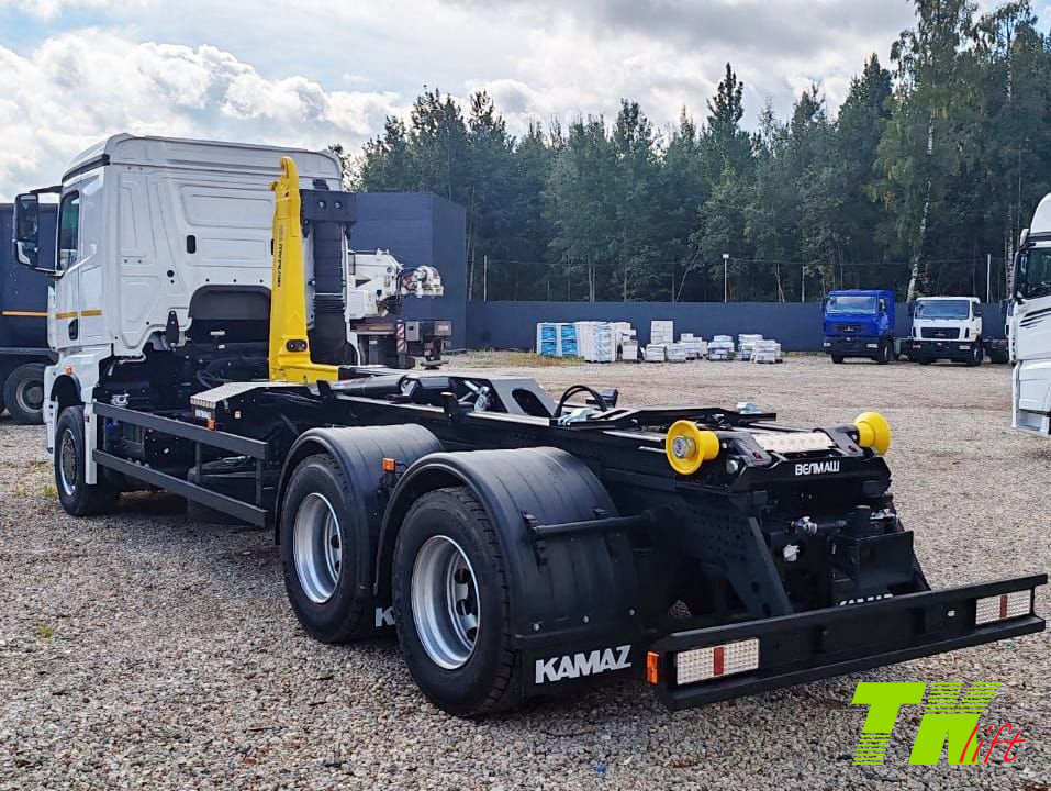 Мультилифт на шасси КАМАЗ 65657 6×4 с установкой Велмаш Палфингер ВК T20 Крюковой погрузчик КАМАЗ К5 65657 6×4 с Велмаш Палфингер ВК T20